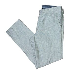 J.Crew Men’s 36x32 Slim Bowery Pinstripe Linen Cotton Blend Trouser Pant